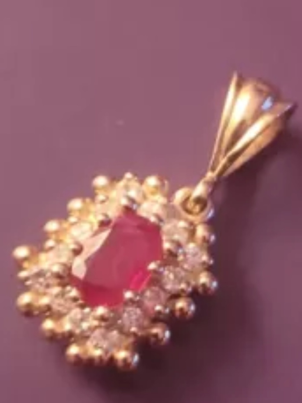 10k Ruby Diamond Pendant